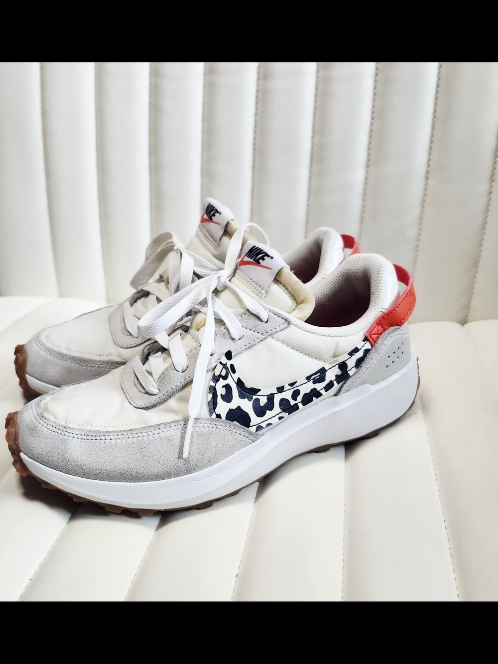 Nike Waffle Debut Women’s White Leopard Trainer - Picture 14 of 16
